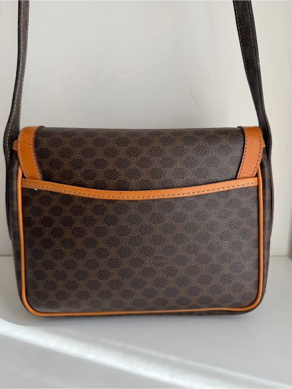 Authentic CELINE Macadam Logo Triomphe Crossbody Bag